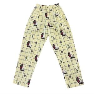Vintage Maritime Sailboat Pleated Nautical Pants Size 8 Coastal Vibes (see Meas)